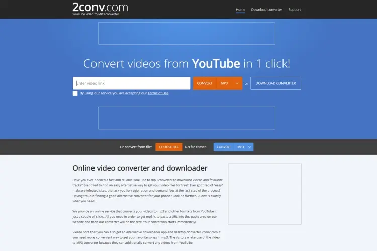 2conv Online YouTube Converter