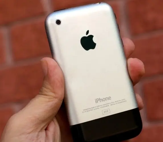 first generation of iPhone launched into the IT world was made with black plastic accent and aluminum